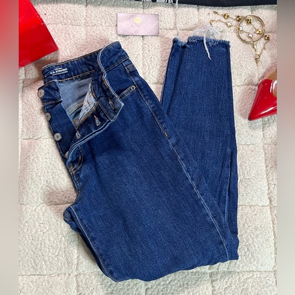 Women's Old Navy OG Straight Button-Fly Jeans Women's Size 4 - Picture 1 of 4